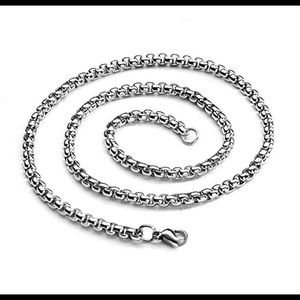 UNISEX designer inspired Silver steel box chain necklace